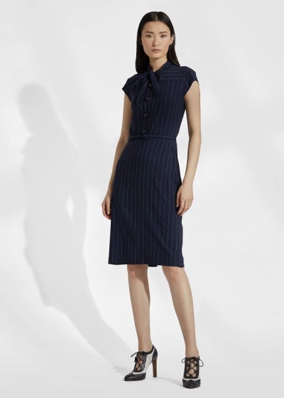 Vestidos Ralph Lauren Mujer Azul Marino / Creme - Carlisle Wool Twill Day - MUSGX0172